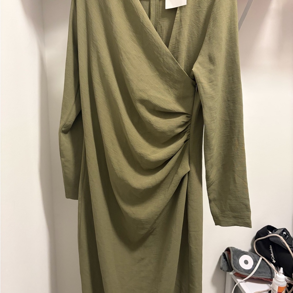 Zara Khaki Green Dress